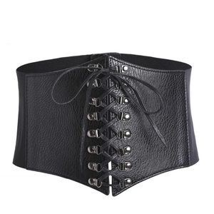 Criss Cross Lace Up PU Belt